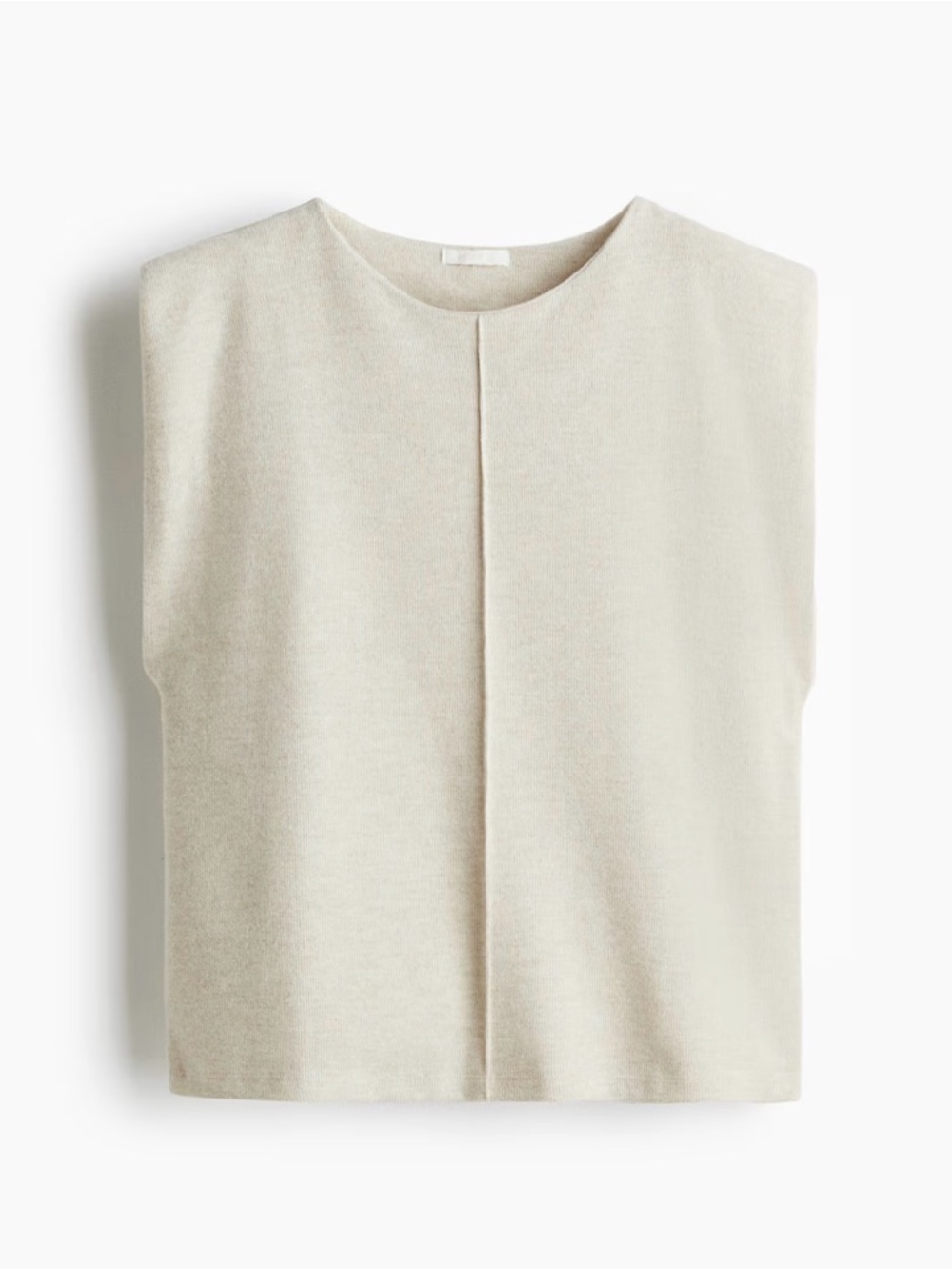 H&M Cream Sleeveless Crewneck Knit Tank